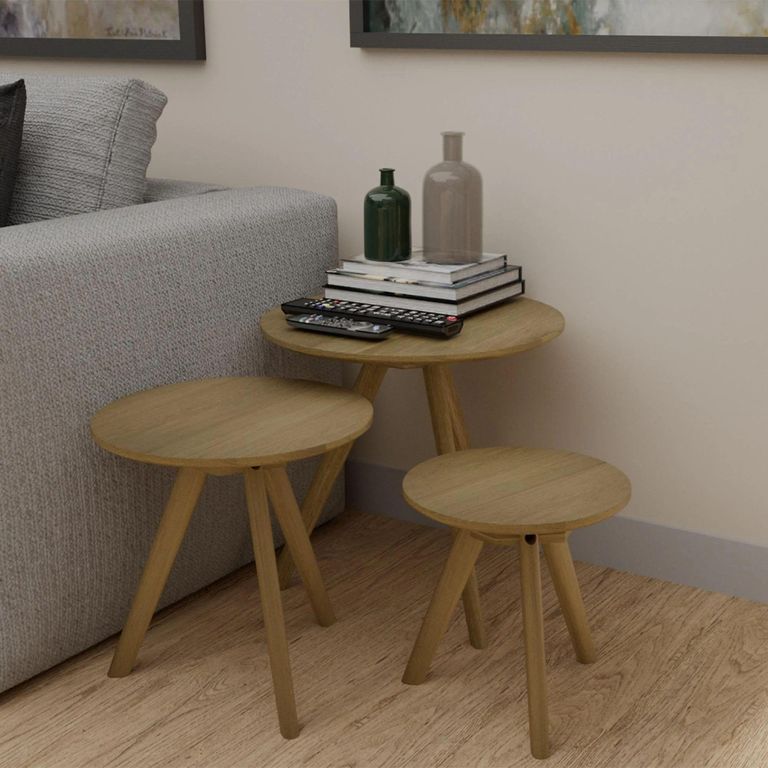 Scandic Nest of Tables - Set of 3 - Round - Oak