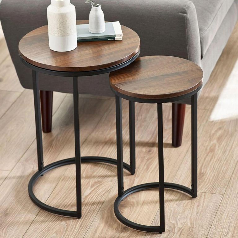 Tribeca Round Nest of Tables - Set of 2 - Walnut