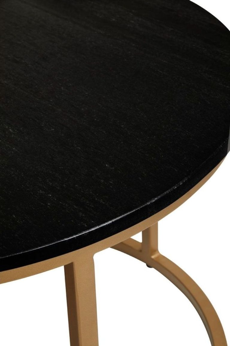 Varana Nest of Tables - Set of 2 - Black Marble with Gold - Round
