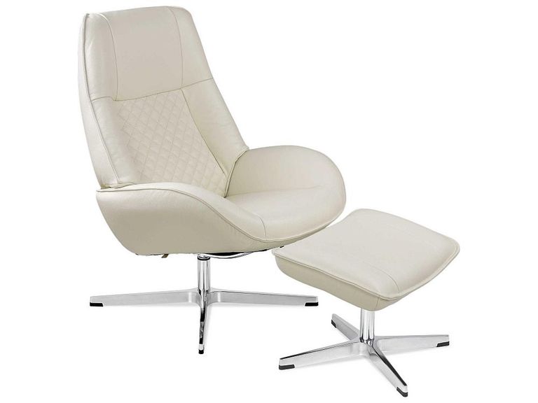Clearance - Bordeaux Balder Cream Leather Swivel Recliner Chair - FSS14130