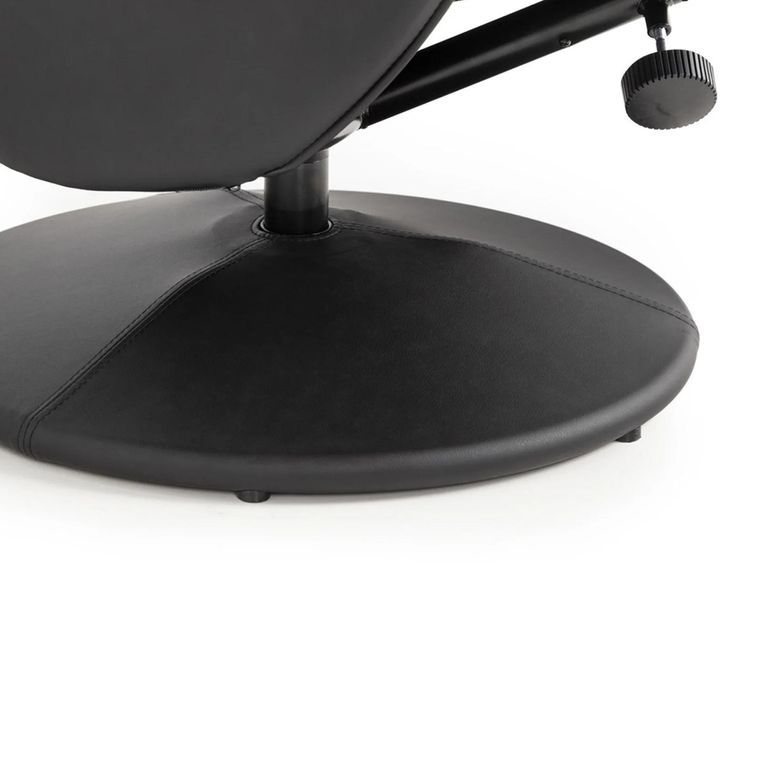 Lugano Black Faux Leather Recline Chair - with Footstool