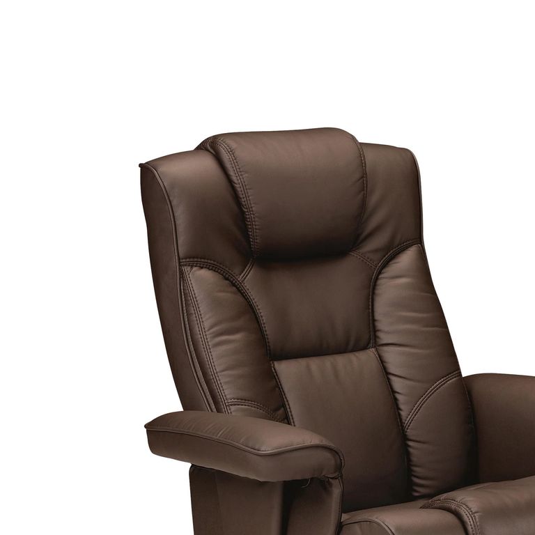 Malmo Brown Faux Leather Recliner Chair - with Footstool