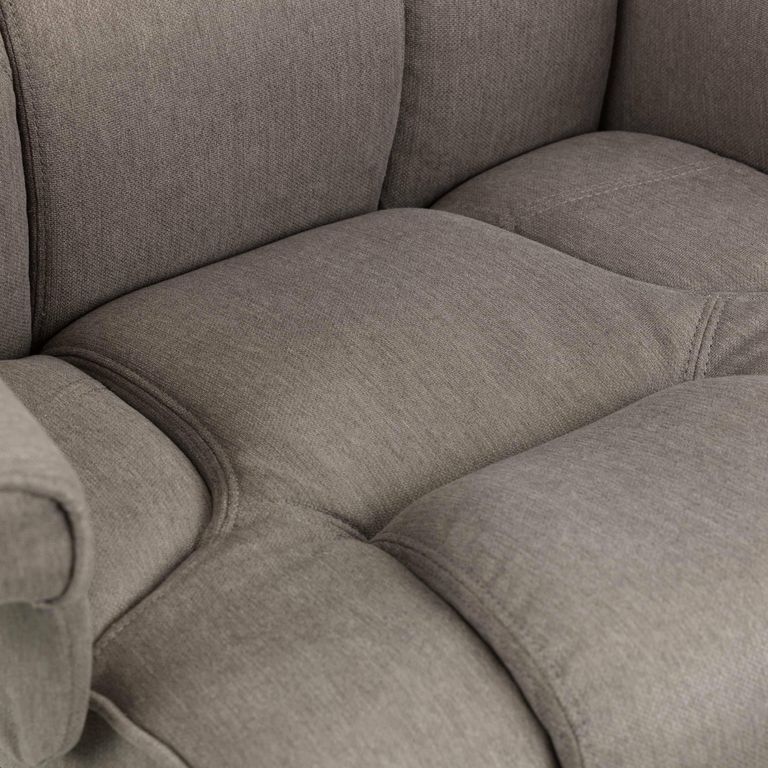 Malmo Grey Fabric Recliner Chair - Swivel - with Footstool