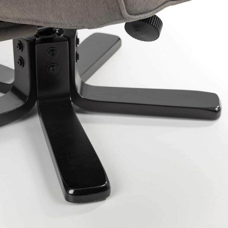 Malmo Grey Fabric Recliner Chair - Swivel - with Footstool