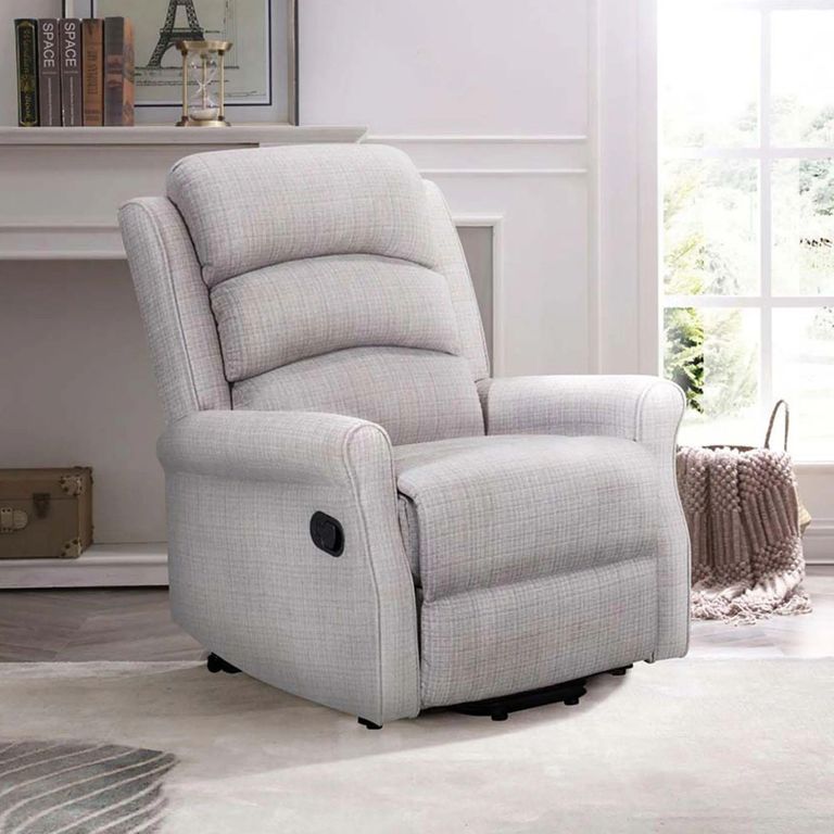 Baxter Manual Recliner Chair - Hebe Natural Textured Chenille