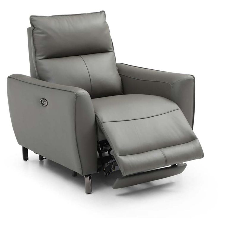 Brooke Electric Recliner Armchair - Grey Leather