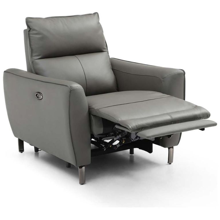 Brooke Electric Recliner Armchair - Grey Leather