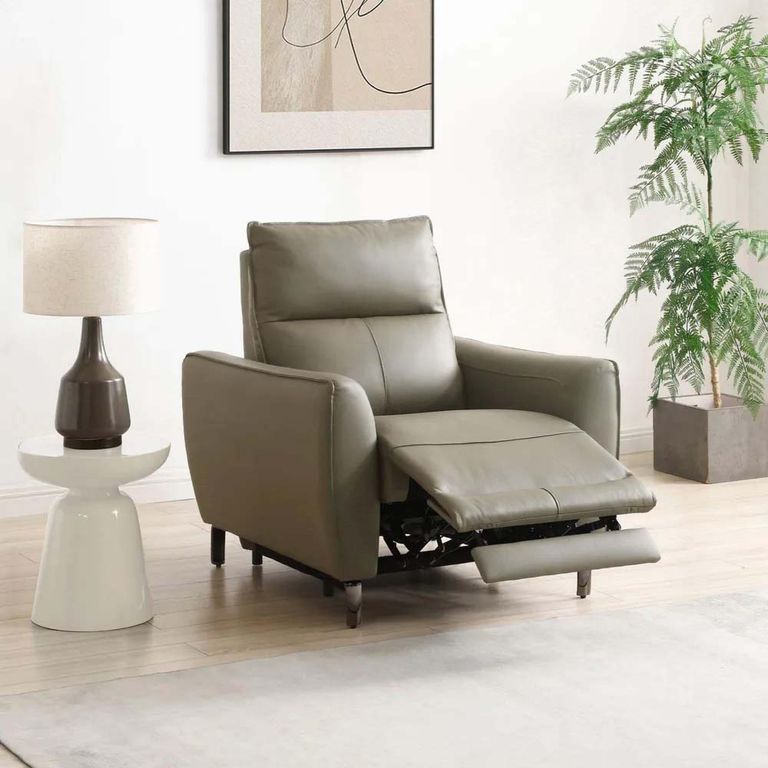 Brooke Electric Recliner Armchair - Taupe Leather
