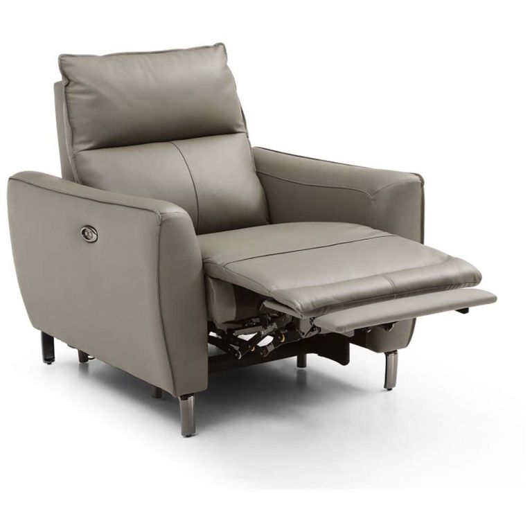 Brooke Electric Recliner Armchair - Taupe Leather
