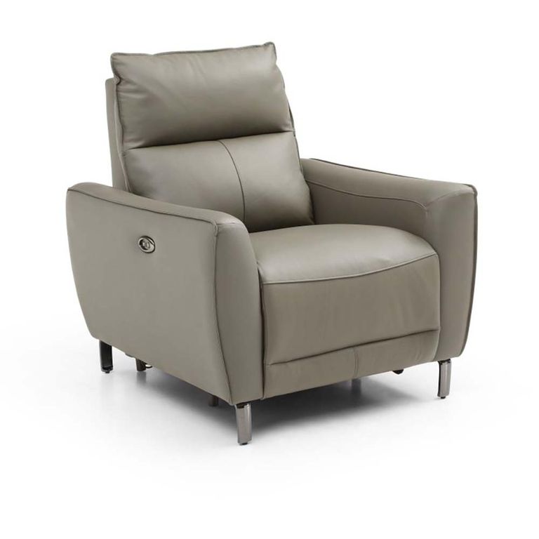 Brooke Electric Recliner Armchair - Taupe Leather