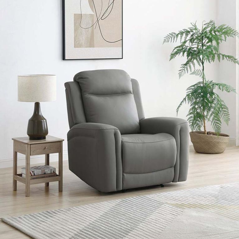 Henley Electric Recliner Armchair - Grey Leather