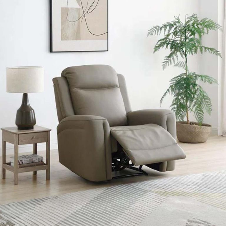 Henley Electric Recliner Armchair - Taupe Leather