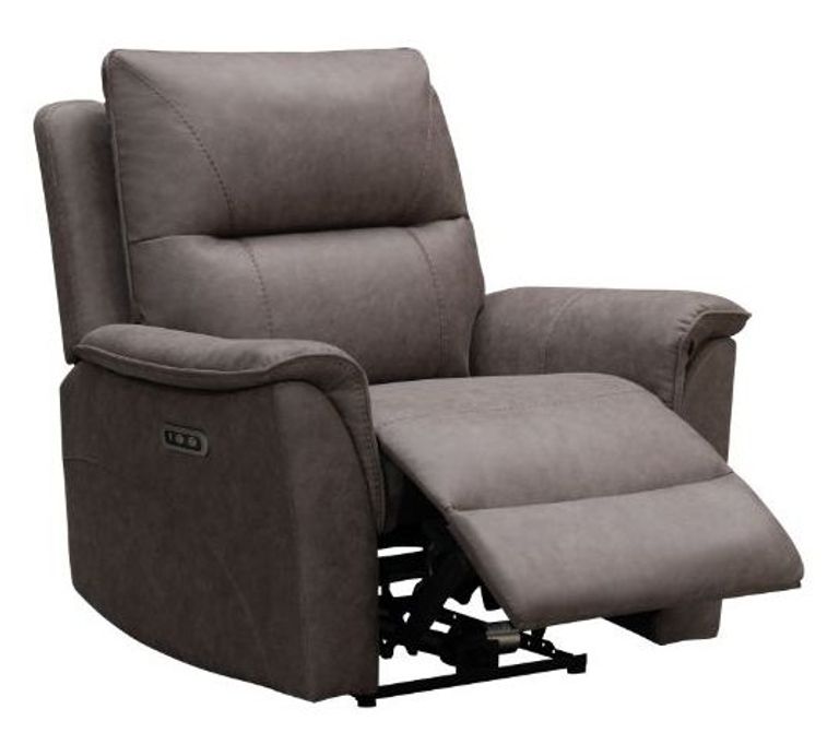 Kansas Power Recliner Chair - Truffle Grey Faux Leather
