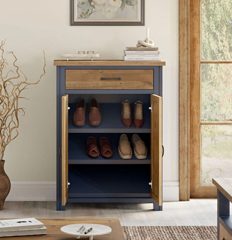 Splash Blue Shoe Cupboard - 2 Door