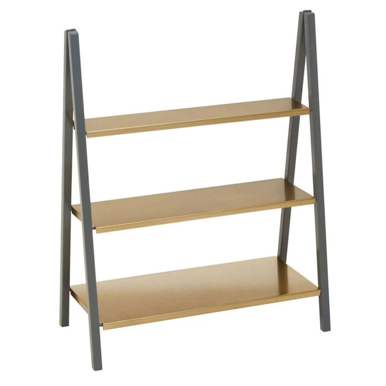 Korba Shelf - Grey and Gold Metal