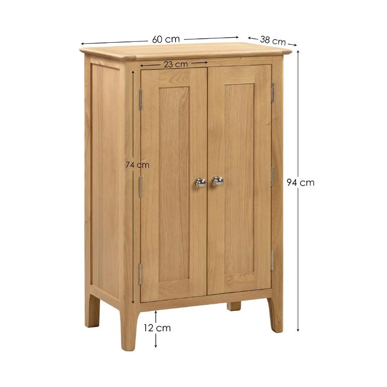 Cotswold Shoe Cupboard - 2 Door - Oak