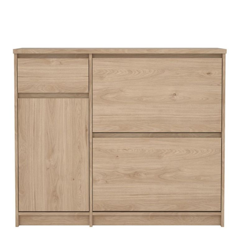 Naia Shoe Cabinet - 3 Door - 1 Drawer - Oak