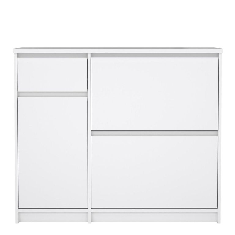Naia Shoe Cabinet - 3 Door - 1 Drawer - White Gloss