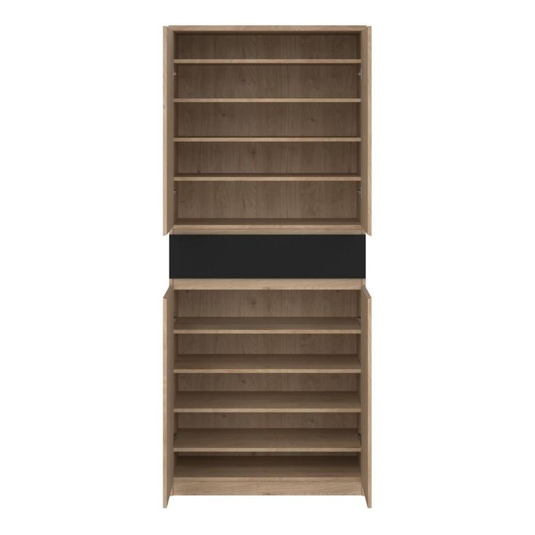Naia Shoe Cupboard - Large - Oak and Black
