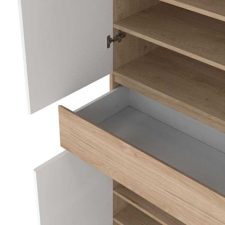 Naia Shoe Cupboard - Large - Oak and White