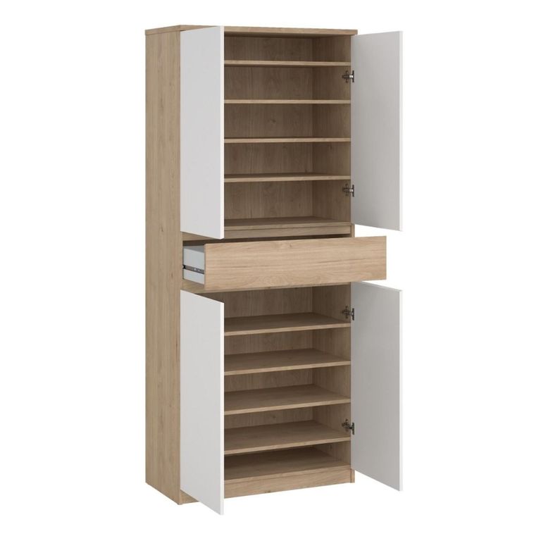 Naia Shoe Cupboard - Large - Oak and White