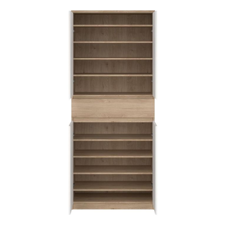 Naia Shoe Cupboard - Large - Oak and White