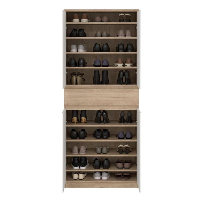 Naia Shoe Cupboard - Large - Oak and White