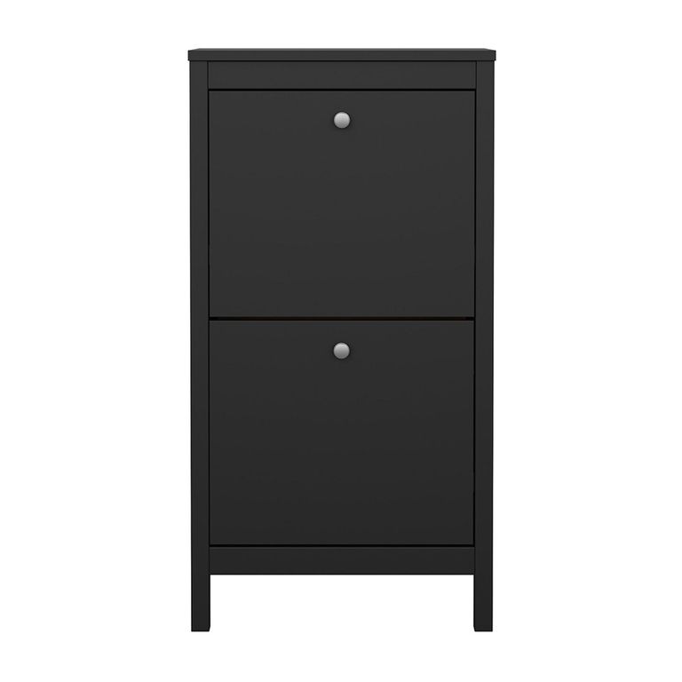 Madrid Shoe Cabinet - 2 Drawer - Door - Black
