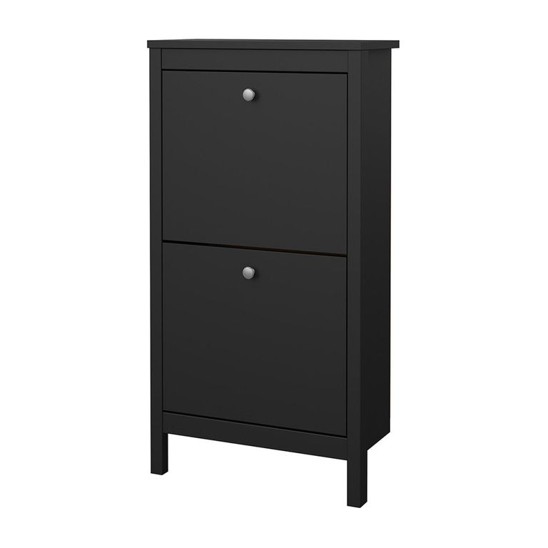 Madrid Shoe Cabinet - 2 Drawer - Door - Black