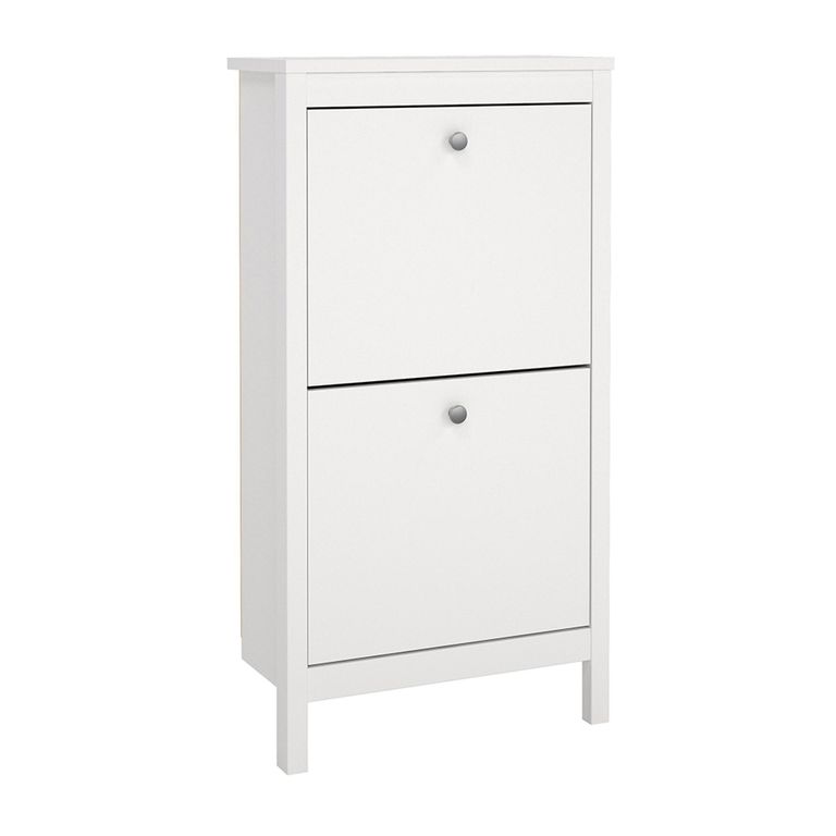Madrid Shoe Cabinet - 2 Drawer - Door - White