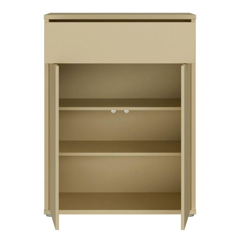 Alice Springs Shoe Cabinet - 2 Door - 1 Drawer - Compact - Butter Yellow