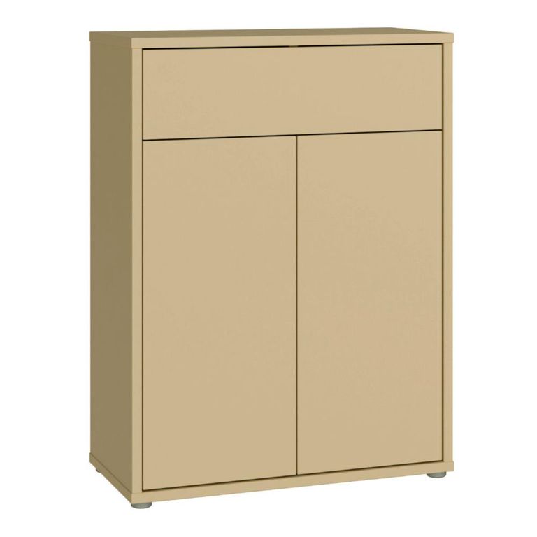 Alice Springs Shoe Cabinet - 2 Door - 1 Drawer - Compact - Butter Yellow