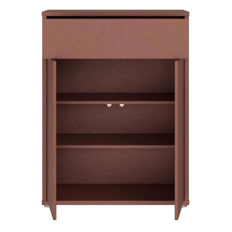 Alice Springs Shoe Cabinet - 2 Door - 1 Drawer - Compact - Terracotta