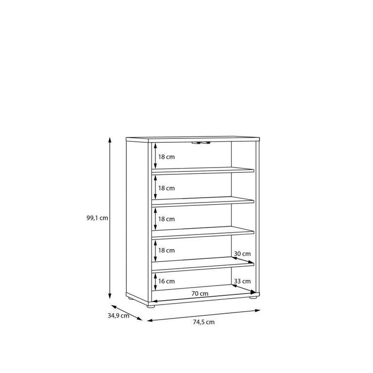 Alice Springs Shoe Cabinet - 2 Door - Elegancia Oak