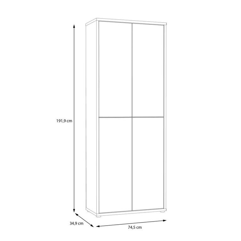 Alice Springs Shoe Cabinet - 4 Door - Artisan Oak