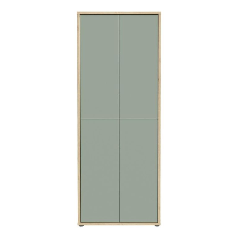 Alice Springs Shoe Cabinet - 4 Door - Artisan Oak and Sage Green