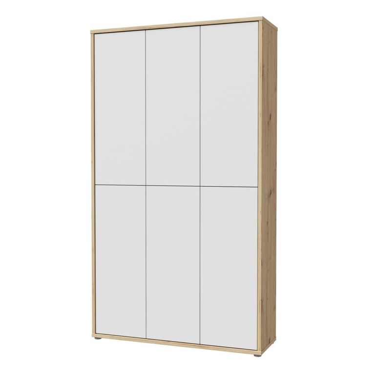Alice Springs Shoe Cabinet - 6 Door - Artisan Oak and Light Grey