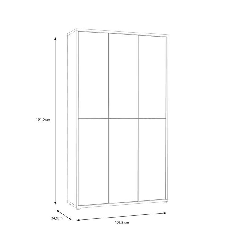 Alice Springs Shoe Cabinet - 6 Door - Artisan Oak and Light Grey