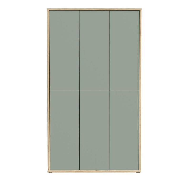 Alice Springs Shoe Cabinet - 6 Door - Artisan Oak and Sage Green