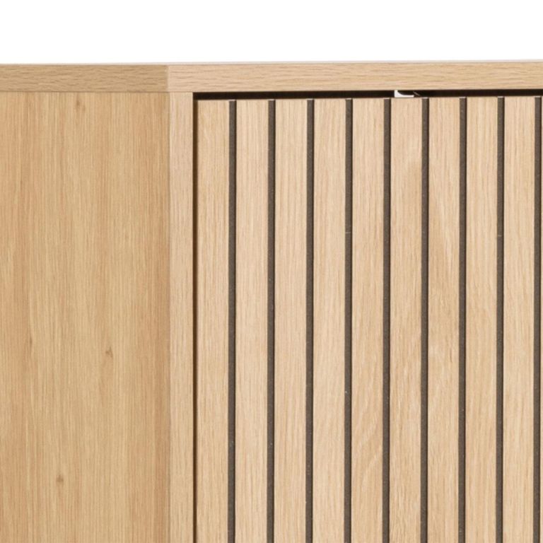 Albany Oak Ribbed 3 Dwawer Shoe Cabinet