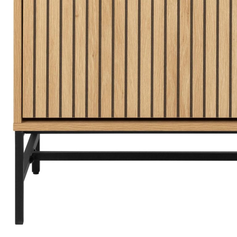 Albany Oak Ribbed 4 Door Shoe Cabinet