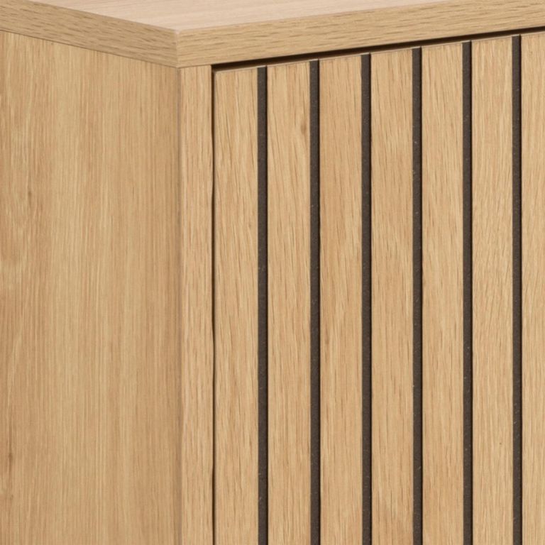 Albany Oak Ribbed Flip Down Door Shoe Cabinet