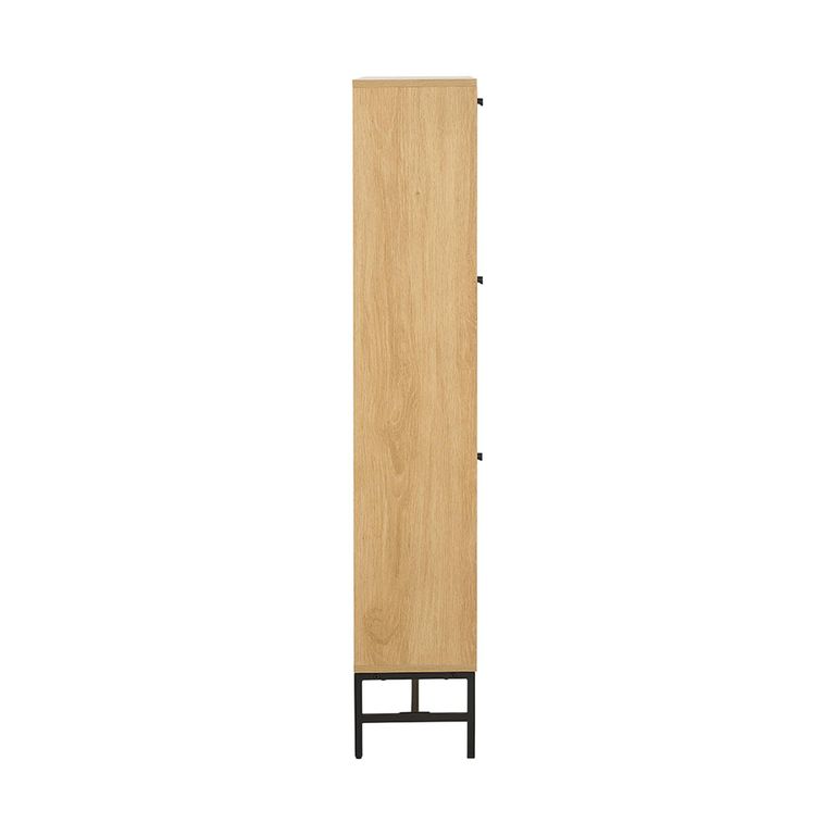 Albany Shoe Cabinet - Flip Down - 3 Door - Ribbed Oak