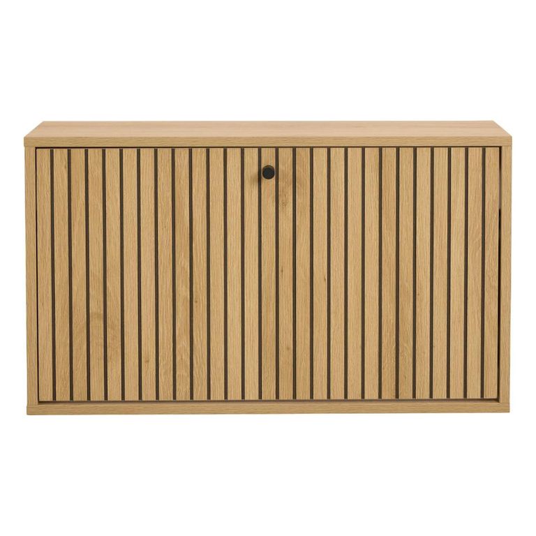Albany Shoe Cabinet - Wall Mounted - Ribbed Oak