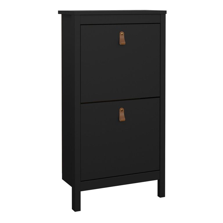 Barcelona Matt Black 2 Door Shoe Cabinet