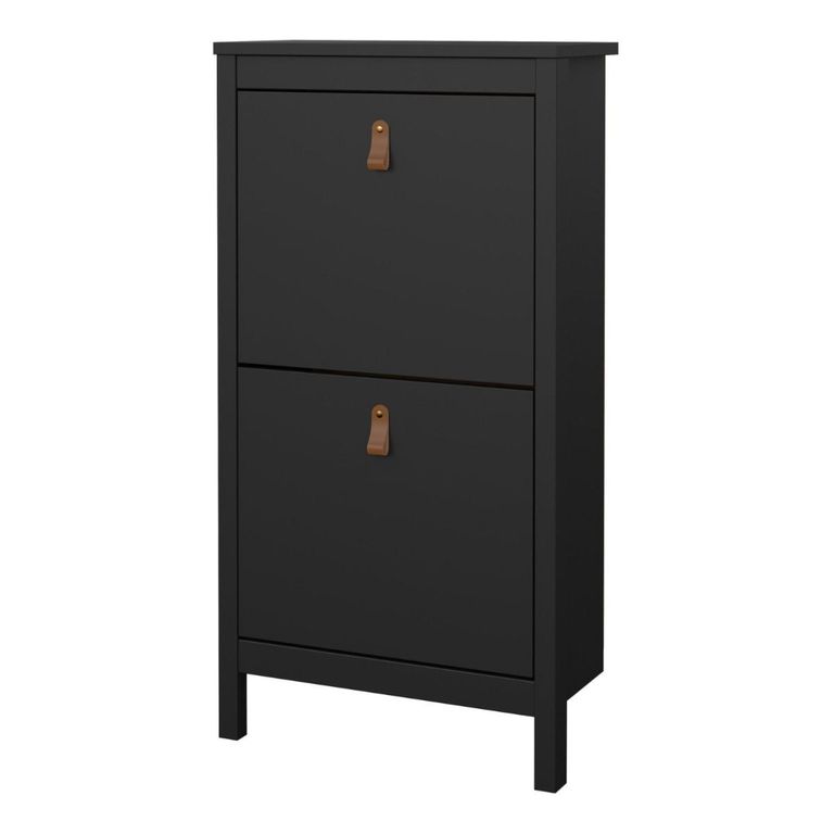 Barcelona Matt Black 2 Door Shoe Cabinet