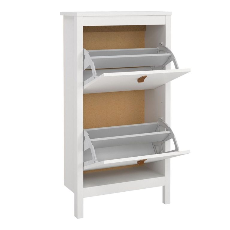 Barcelona White 2 Door Shoe Cabinet