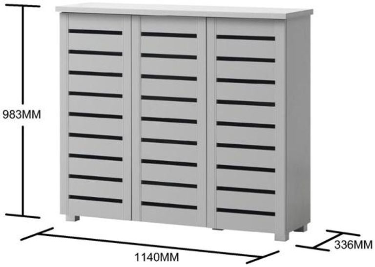 Edwards 3 Door Shoe Cabinet - Variant Available