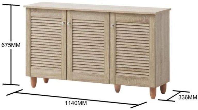 Edwards 3 Door Wide Shoe Cabinet - Variant Available