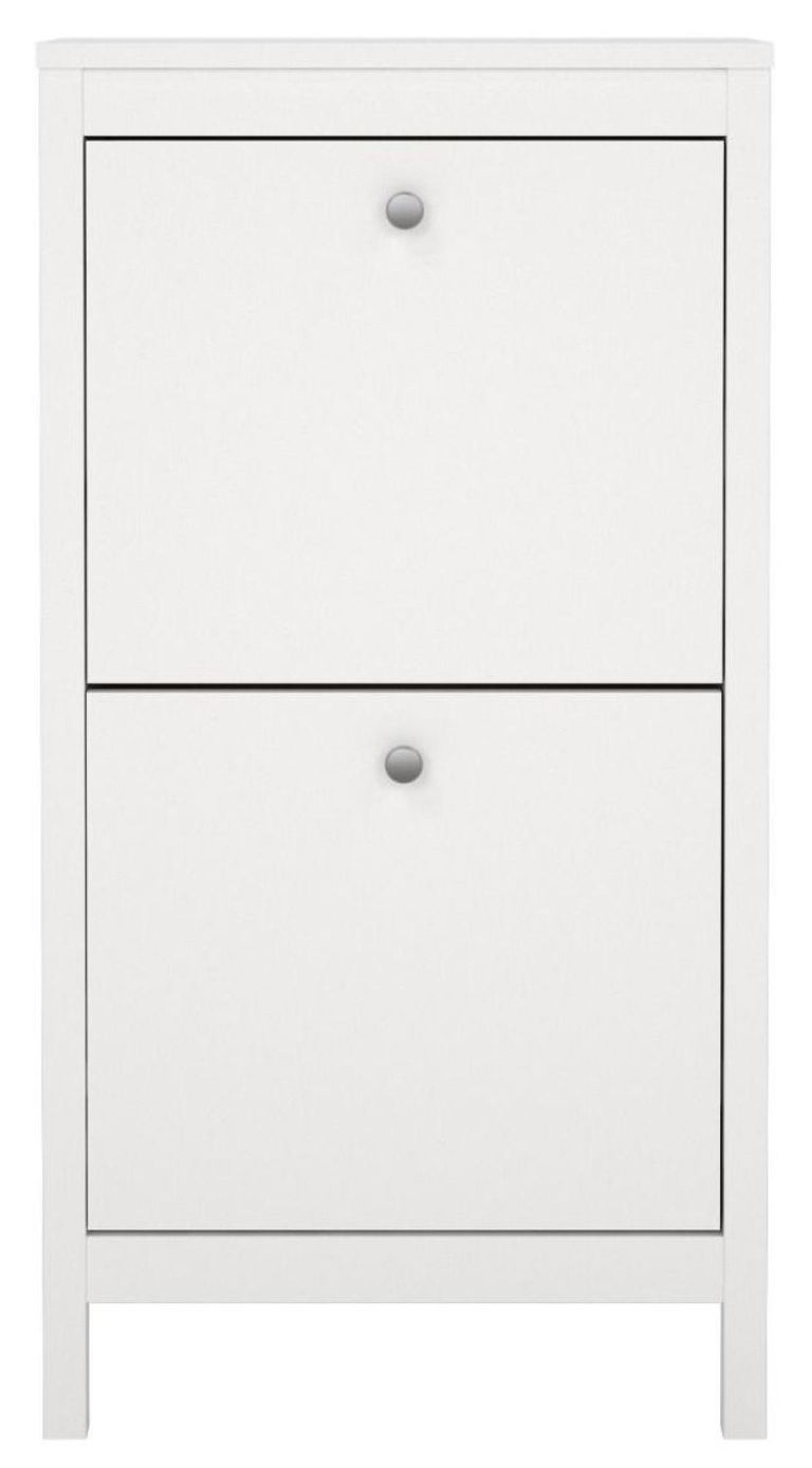 Madrid White 2 Drawer Door Shoe Cabinet